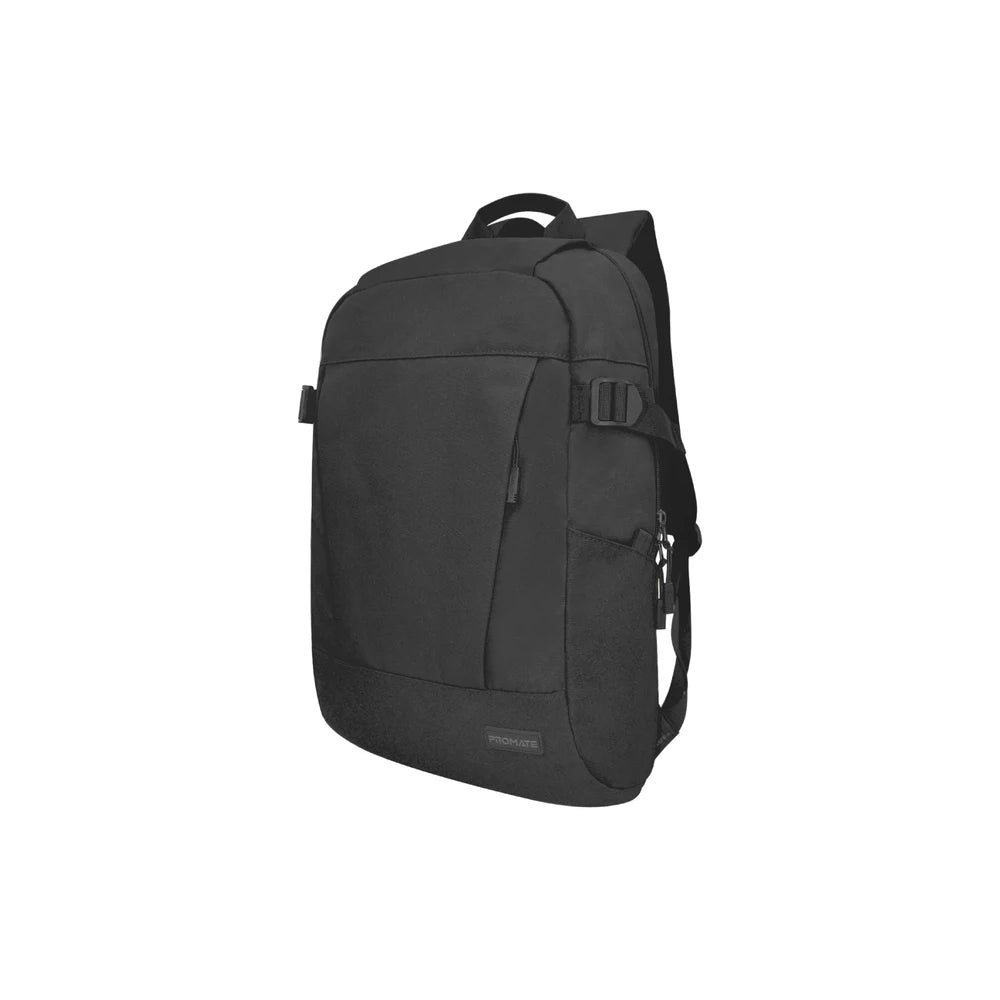 Promate Birger 15.6" ComfortStyle™ Laptop Backpack with Large Compartments - Black
